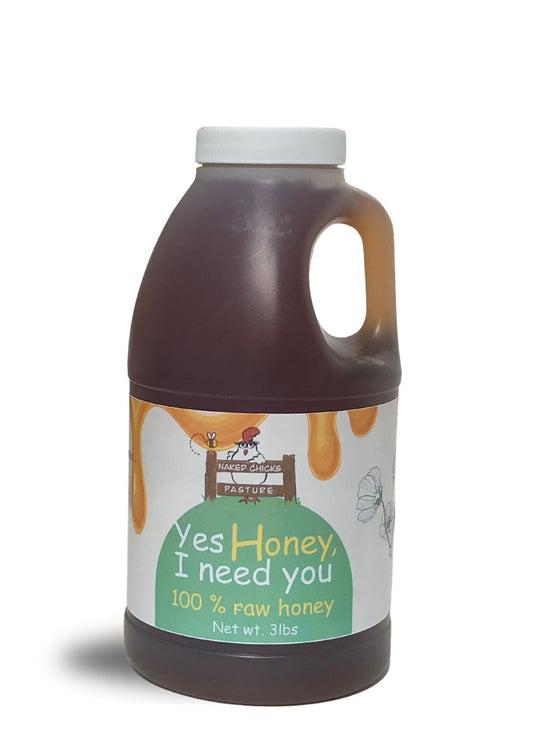 Raw honey 3 lb pour container
