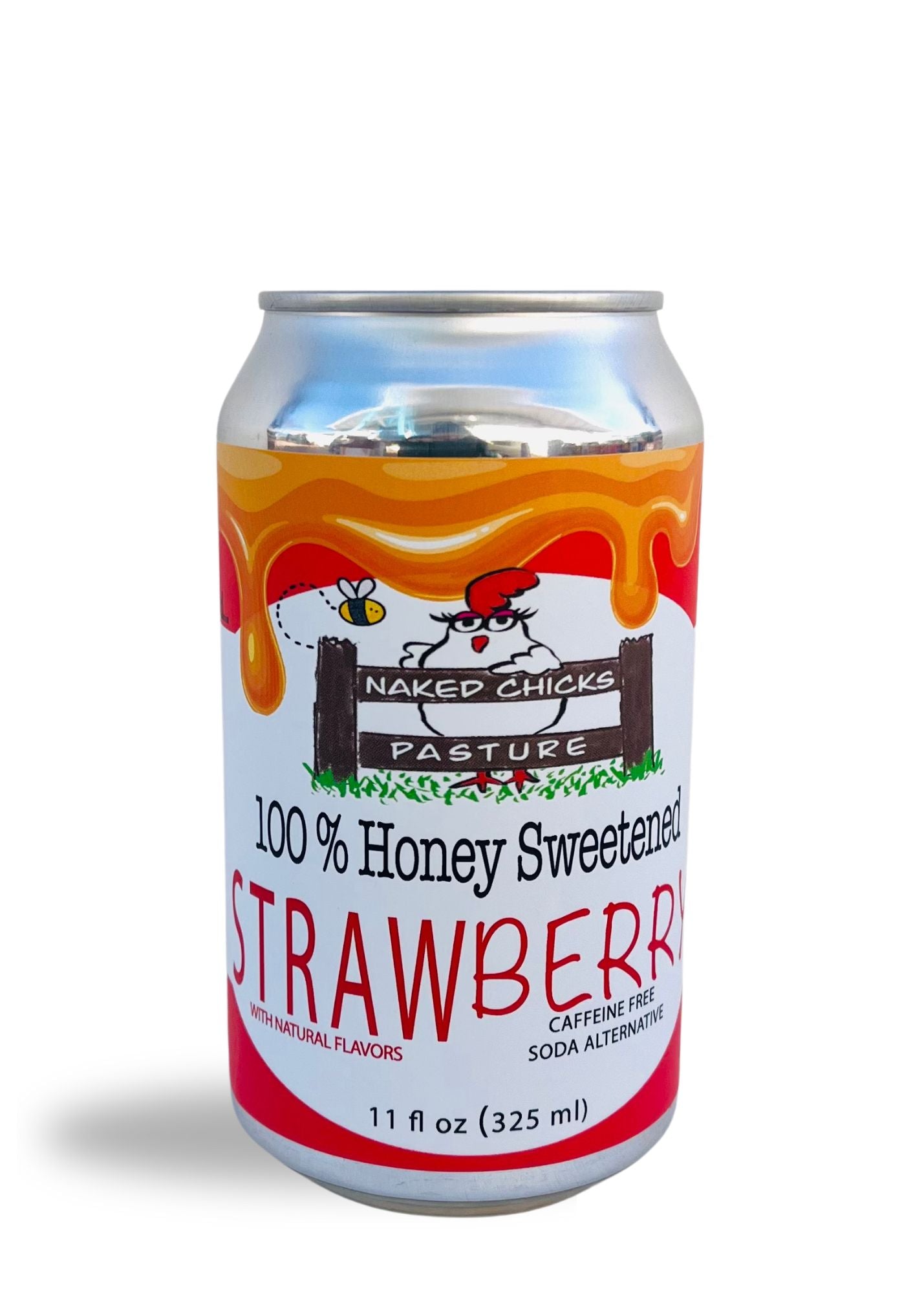 100% Honey Sweetened Strawberry Soda 12 pack case